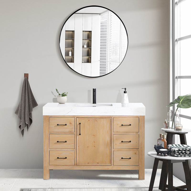 Lark Manor Ambree 48'' Free Standing Single Bathroom Vanity with Cultured Marble Top & Reviews